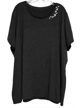 Women's Scoop Neck Top with Butterfly Accent